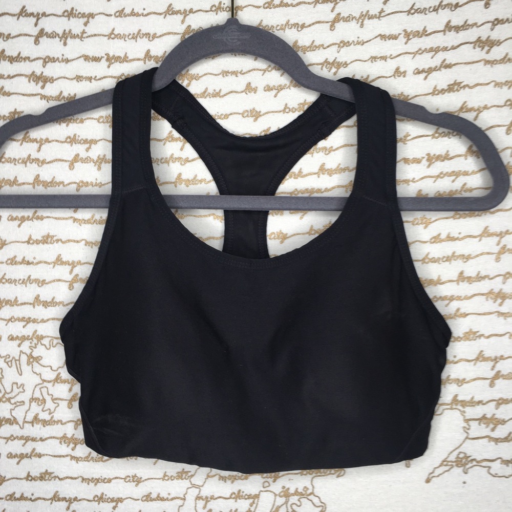 Avia Size Medium 8-10 Black Basic Racerback Sports Bra Workout Athletic